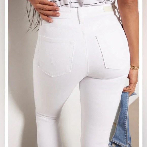 NWT AG Mari Crop High-Rise Slim Straight White Denim Jeans (26) - Picture 4 of 9